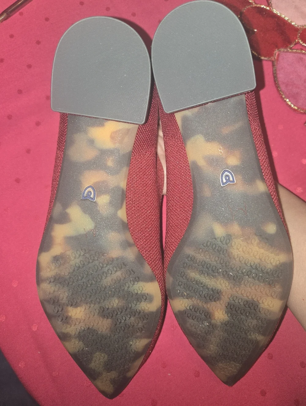 NWOB Rothy's The High Point Heels In Burgundy